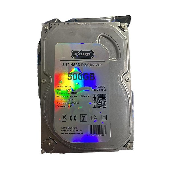 DISCO FISICO DE ARMAZENAMENTO HD 3,5 SATA 3 500GB KNUP KP-HD830
