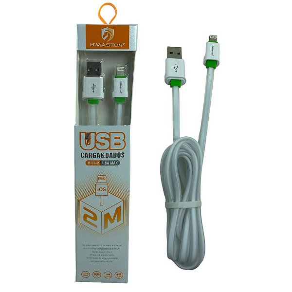 CABO USB MUNIDO DE CONEXAO 2M AM/IP8 2M/4.8A, MARCA HMASTON REF:H136-2