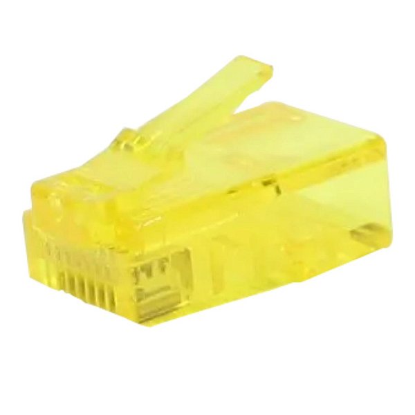 CONECTOR RJ45 MACHO GOLD (AMARELO) PACOTE 25 PEÇAS