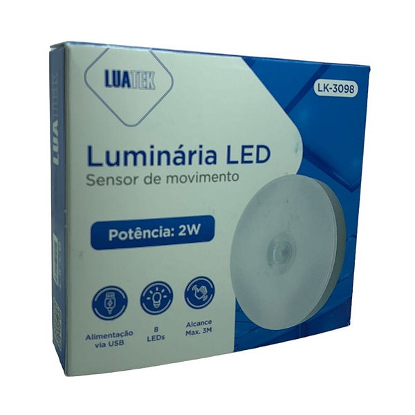 APARELHO DE ILUMINACAO LED COM SENSOR DE MOVIMENTO LUATEK - LK-3098