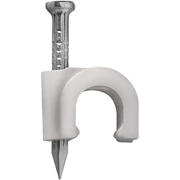 FIXA CABO REDONDO10MM RG6 100 PEÇAS BRANCO FXCB0008a