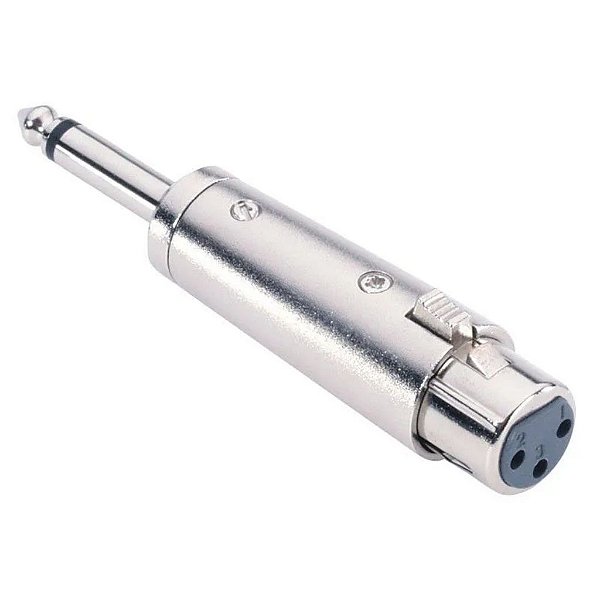 ADAPTADOR P10 MONO PARA JACK CANNON, METAL ADAP0028