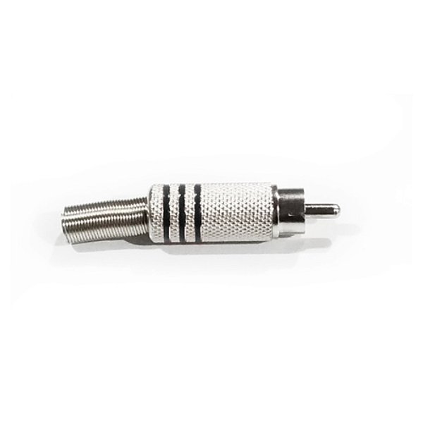 PLUG RCA METAL NIQUEL 58MM PRETO PGRC0006