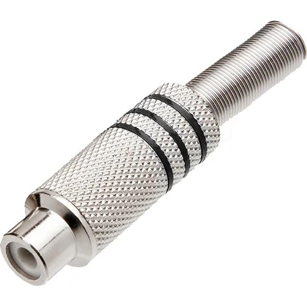 JACK RCA METAL NICKEL 58MM PRETO JCRC0004