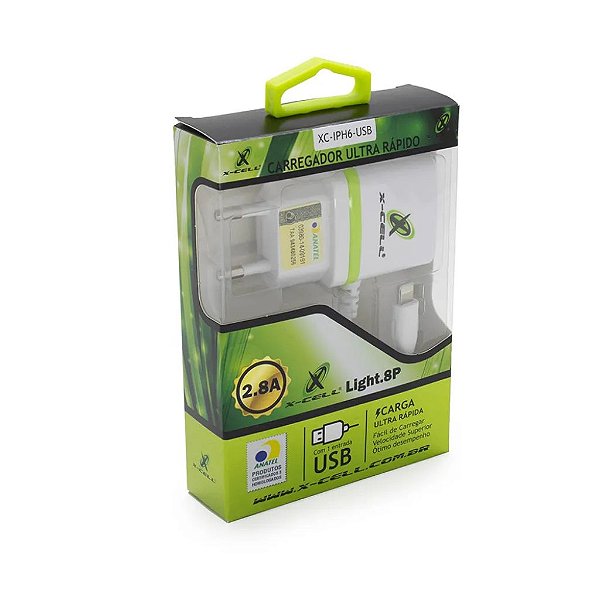 CARREGADOR DE BATERIA P/ TEL.CELULAR MARCA: X-CELL.MOD.XC-IPH-6-USB