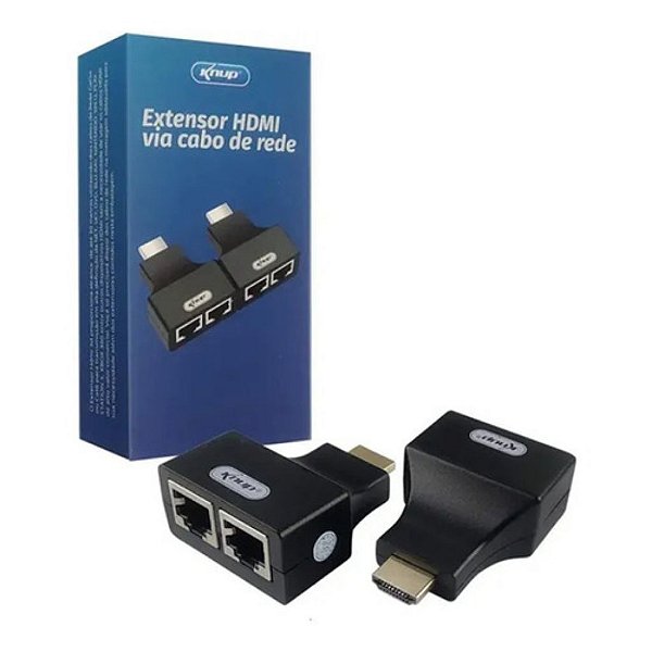 EXTENSOR HDMI VIA CABO DE REDE RJ45, 30 METROS MARCA KNUP KP-AD100