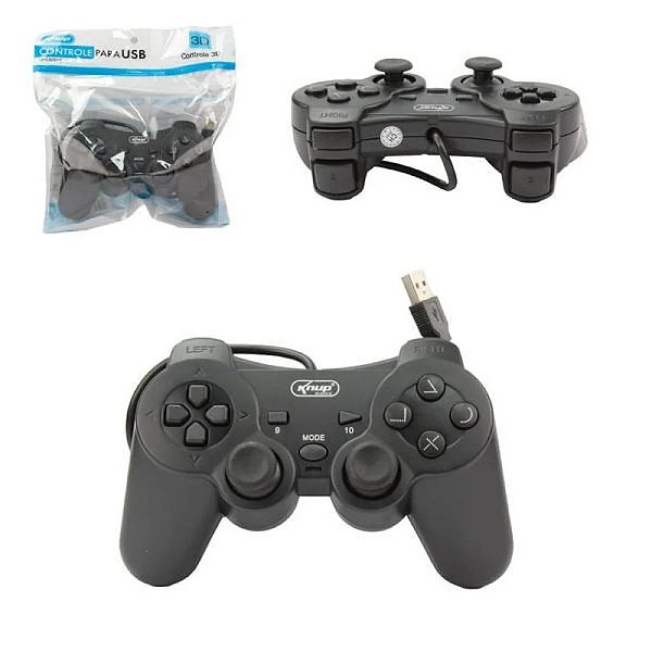 CONTROLE USB PARA JOGOS DE COMPUTADOR  MARCA: KNUP - KP-CN701/S