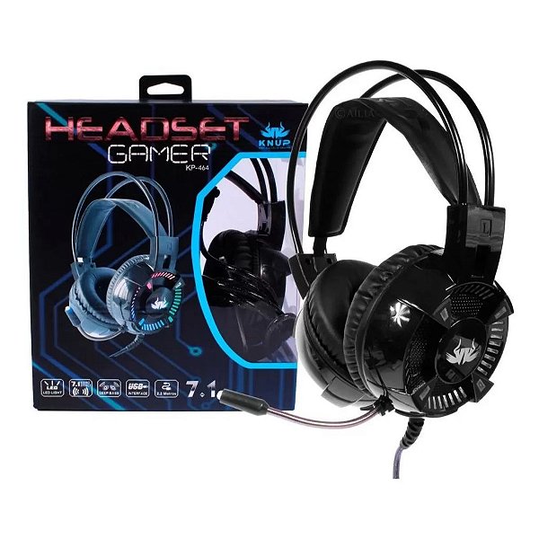 FONE DE OUVIDO HEADSET GAMER COM FIO CONEXAO: P2 DE 3.5MM KP-464