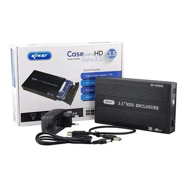 CASE SATA USB 2.0 PARA HD 3,5 KNUP KP-HD002