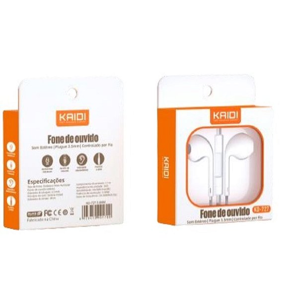 FONE DE OUVIDO COM FIO KD-727
