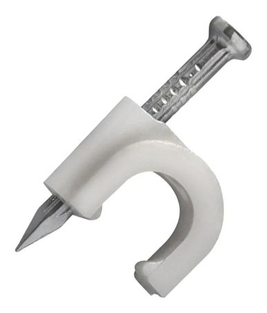 FIXA CABO 7MM PARA CABO RG59 BRANCO FXCB0001a