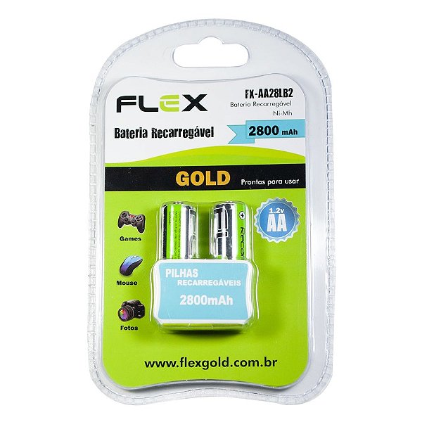 PILHA RECARREGAVEL AA C/ 2UNID FLEX FX-AA28LB2