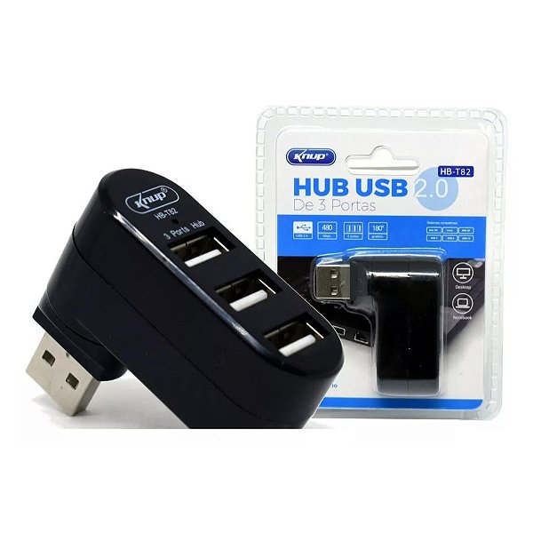 HUB USB 2.0 COM 3 PORTAS MARCA KNUP HB-T82