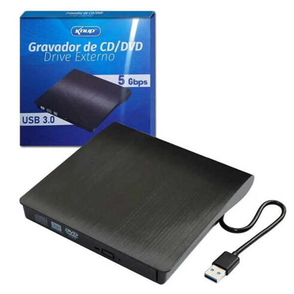 GRAVADOR EXTERNO DE CD/DVD CONEXAO USB KNUP KP-LE300