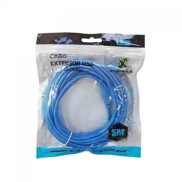 CABO EXTENSOR USB MACHO X A FEMEA 5M X-CELL XC-MF-C