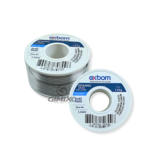 ESTANHO EM FIO CARRETEL SN40%1.5mm com 150G EXBOM