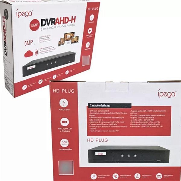 APARELHO DVR 8 CANAIS DADOS EM DISCO RIGIDO IPEGA KP-CA231