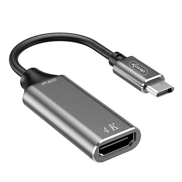CONVERSOR DE VIDEO ENTRADAS HDMI EM COMPUTADORES TYPE-C KNUP KP-AD131