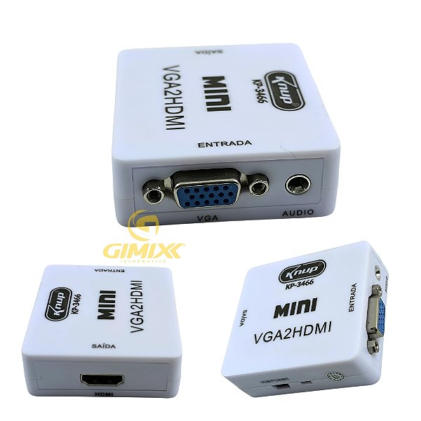 ADAPTADOR DE AUDIO E VIDEO ENTRADA VGA X SAIDA HDMI  KP-3466