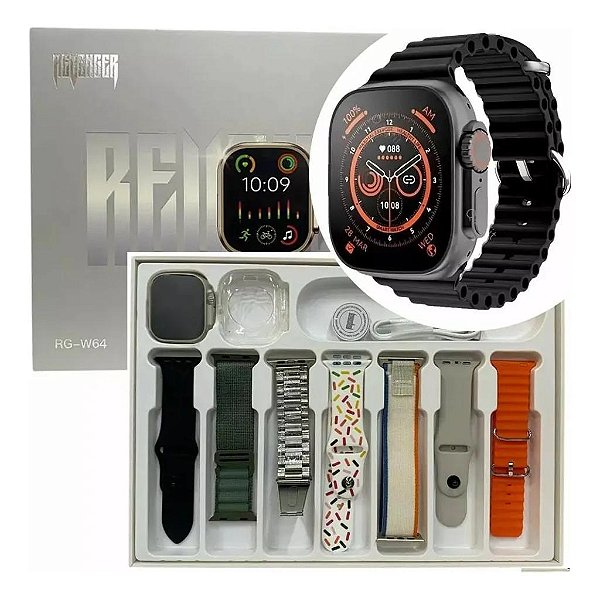 RELOGIO DE PULSO INTELIGENTE SMARTWATCH TELA DE ACIONAMENTO TOUCH RG-W64