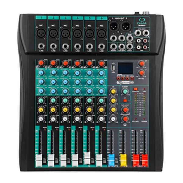 MESA DE SOM DE 6 CANAIS 12V CONEXAO USB, BLUETOOTH - ON-MX03 TTD