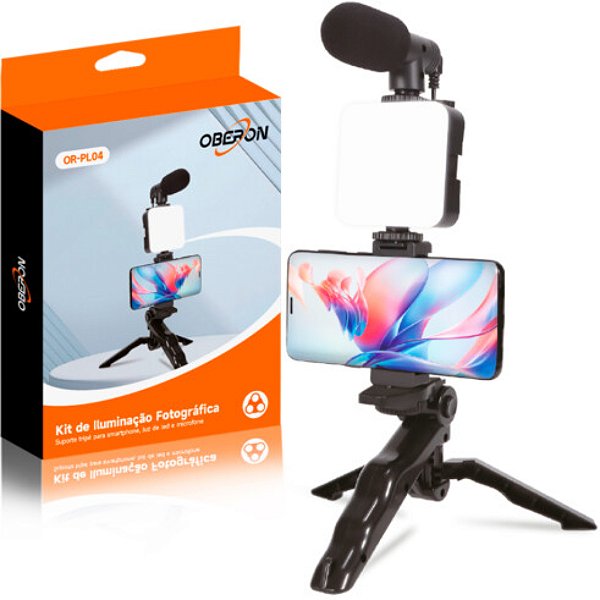 KIT DE ILUMINACAO FOTOGRAFICA COM TRIPE OR-PL04