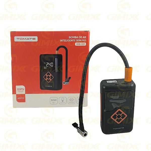 COMPRESSOR DE AR PORTATIL COM INFLADOR DE PNEU 50W MXB-009
