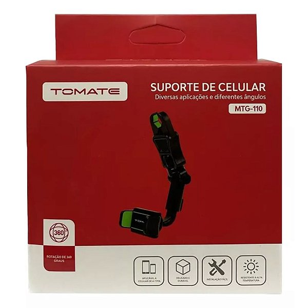 SUPORTE VEICULAR DE PLASTICO PARA CELULAR MARCA:TOMATE MTG-110