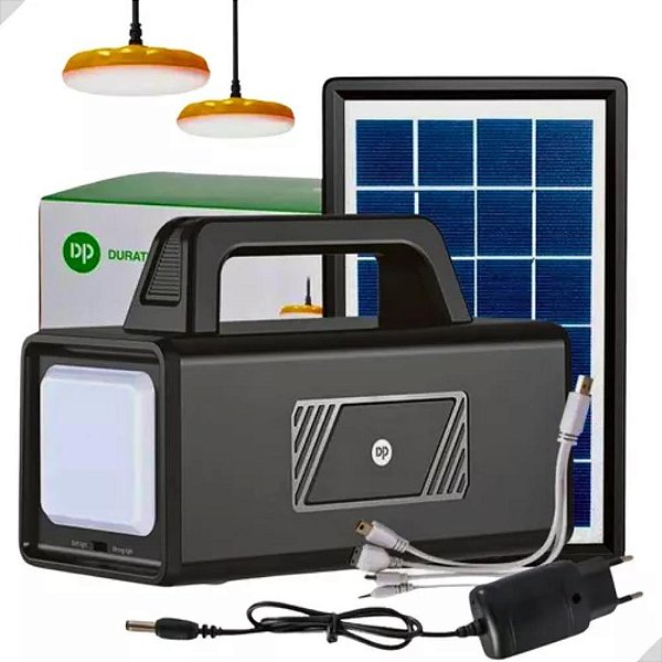 KIT DE ILUMINACAO PORTATIL CARREGAMENTO SOLAR 100W BATERIA 9000MAH DP-7710