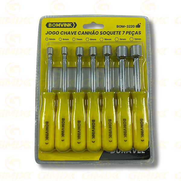 CONJUNTO DE CHAVE CANHAO COM 7 PECAS BOM-3220