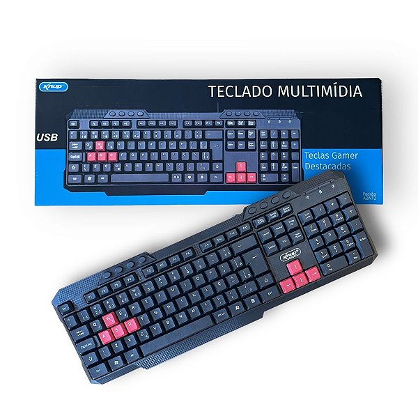 TECLADO MULTIMIDIA PARA COMPUTADOR GAMER KNUP KP-2034A+