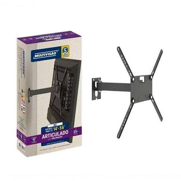 SUPORTE BIARTICULADO COM INCLINACAO PARA TV DE 14" A 56" M2-PR