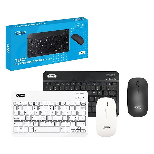 KIT TECLADO E MOUSE SEM FIO, CONEXAO BLUETOOTH KP-TE127