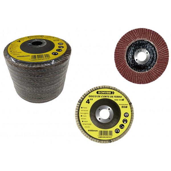 DISCO DE CORTE DE FERRO BOM-5111 PACOTE 10 PEÇAS