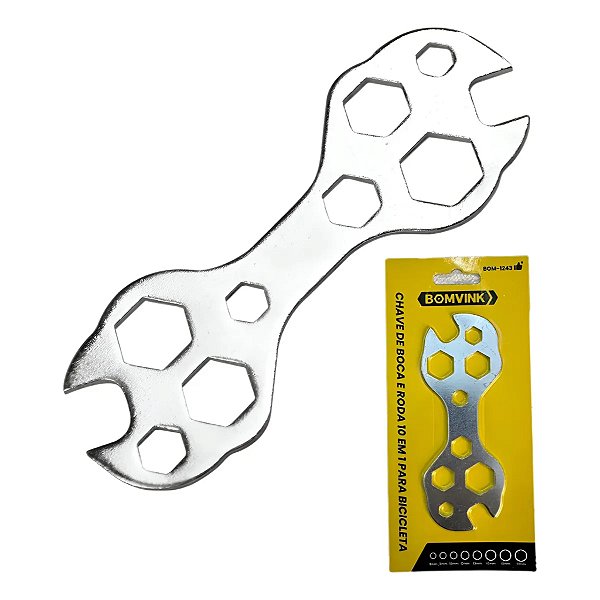 CHAVE DE BOCA E RODA 10 EM 1 DE 8MM A 17MM PARA BICICLETA BOM-1243
