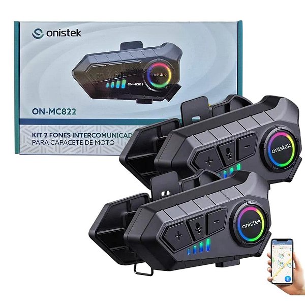 FONES INTERCOMUNICADORES PARA CAPARECE DE MOTO ON-MC822