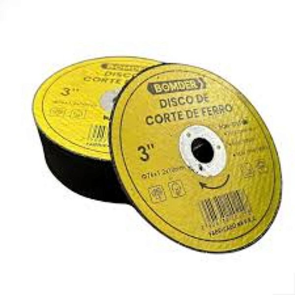 DISCO DE CORTE DE FERRO PARA SERRA 3" PACOTE 20 PEÇAS BOM-5107