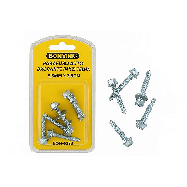 CONJUNTO DE PARAFUSO AUTOBROCANTE 6 UNIDADES BOM-5323