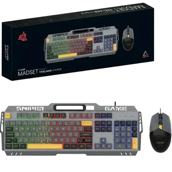 KIT MOUSE E TECLADO GAMER PADRAO ABNT KP-TE147