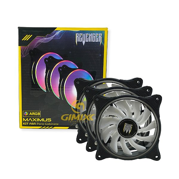 KIT CONTENDO 03 COOLER FAN PARA GABINETE DESKTOP GAMER G-VR346K