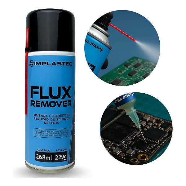 REMOVEDOR DE FLUXO DE SOLDA FLUX REMOVER AEROSSOL 229G/268ML - IMPLASTEC
