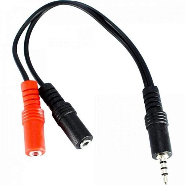 CABO P2 4C PARA 2 X J2 STEREO 15 CM PRETO NIQUEL CBPD0026