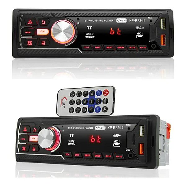 RADIO AUTOMOTIVO MP3 PLYER AM/FM DISPLAY LED PORTA USB E AUX KP-RA914