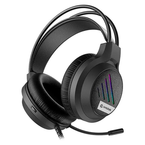 FONE DE OUVIDO HEADSET GAMER COM MICROFONE POR FIO RGB DECORATIVA ON-FN638