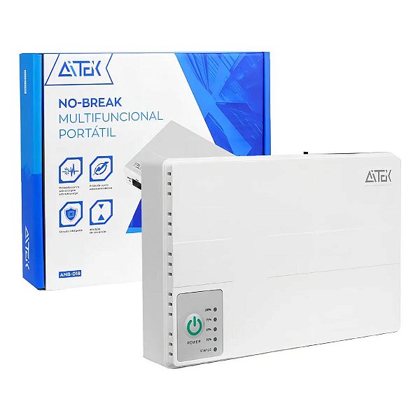 NOBREAK PARA MODEM ROTEADOR MINI UPS TIPO C 18W BATERIA: 4X 2600MAH USB 5V/2A, ANB-018