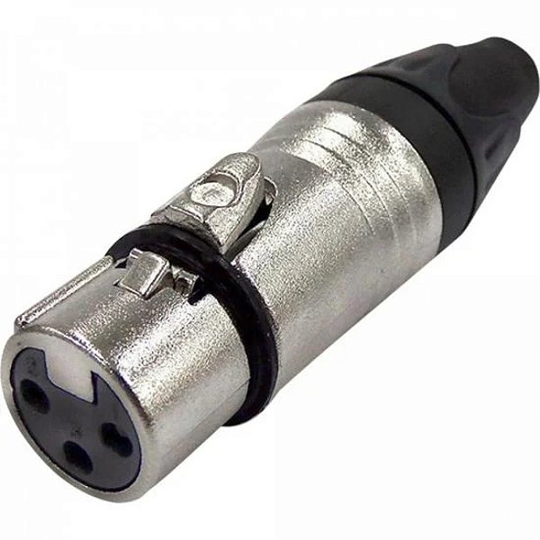 CONECTOR CANNON FEMEA COM 3 POLOS METAL JCCN0017