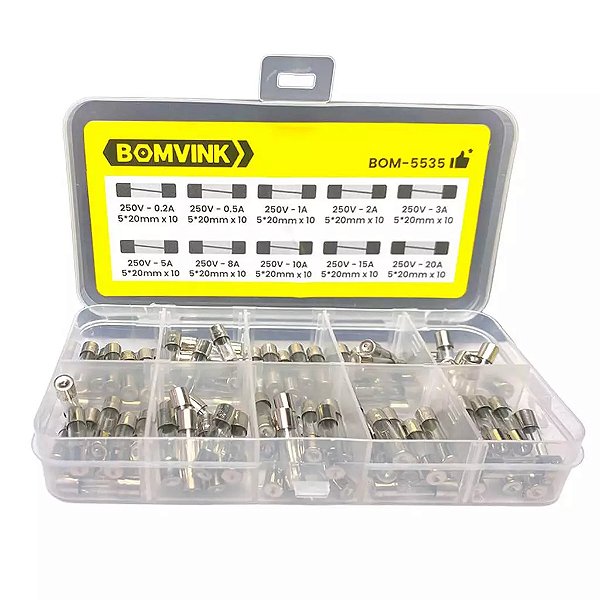 CONJ 100 PCS FUSIVEIS DE VIDRO BOM-5535