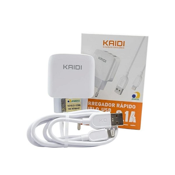 CARREGADOR DE TOMADA, COM 3 SAIDAS USB DC5V, 3.1A I6 1 MT KAIDI KD-557A