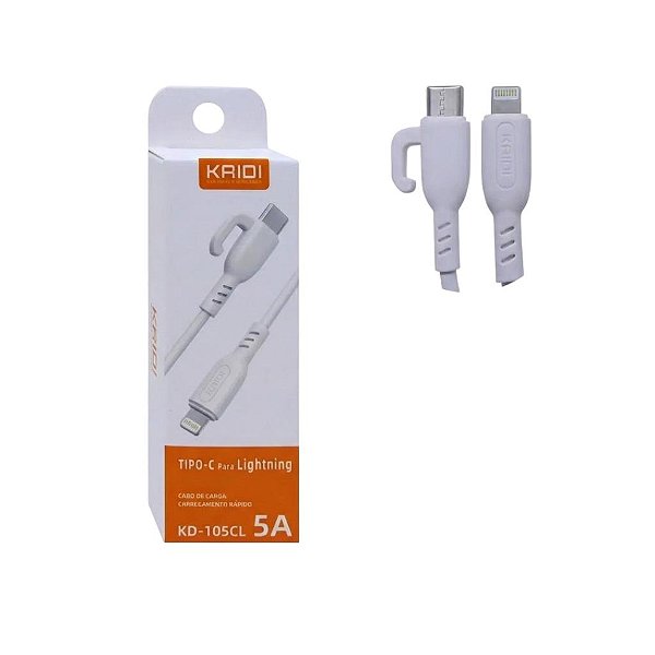 CABO DE DADOS MICRO USB-C PARA LIGHTNING 3A 1 MT KAIDI KD-105CL