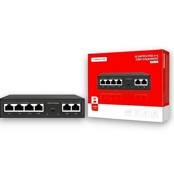 SWITCH HDMI COM 6 PORTAS 65W TENSAO AC 100- 240V, 50/60 HZ TOMATE MTV-744